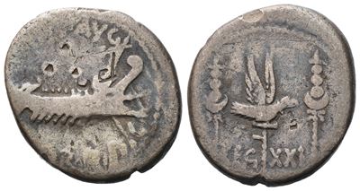 Marcus Antonius, Denarius, 32-31 Bc; Ar (3,47 G; 17,6 MM; 12 H)