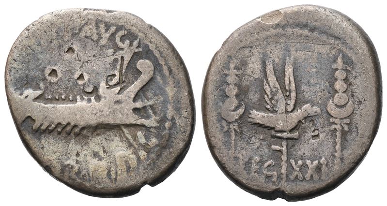 Marcus Antonius, Denarius, 32-31 Bc; Ar (3,47 G; 17,6 MM; 12 H)