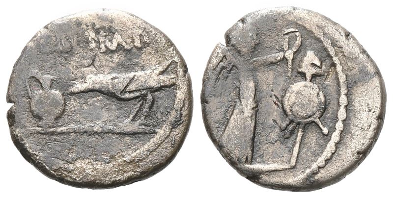 Mark Antony, Quinarius, Late Summer-autumn 43 Bc; Ar (1,38 G; 12 MM; 4 H)