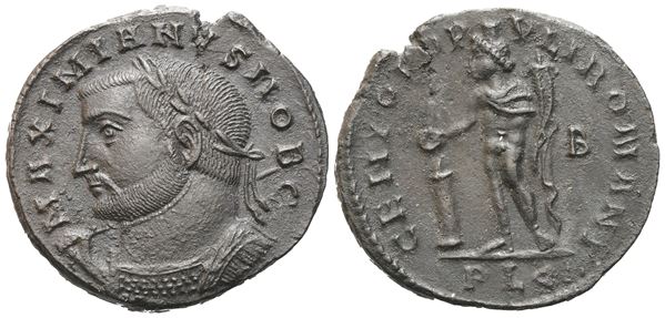 Galerius as Caesar (293-305), Follis, Lugdunum, c. 301-303; Æ (9,16 g; 27,2 mm; 12 h)
