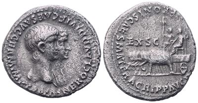 Nero, Denario con Agrippina II (Roma), 54-68 d.C.