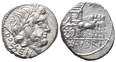 L. Rubrius Dossenus, Denarius, 87 Bc; Ar (3,71 G; 17,8 MM; 4 H)
