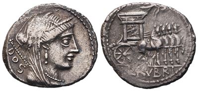 L. Rubrius Dossenus, Denarius, 87 Bc; Ar (3,41 G; 20,4 MM; 6 H)