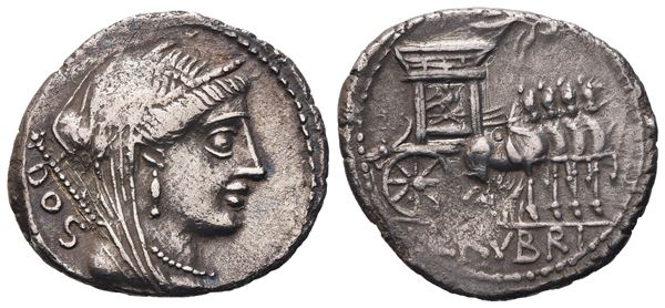 L. Rubrius Dossenus, Denarius, 87 BC; AR (3,41 g; 20,4 mm; 6 h)