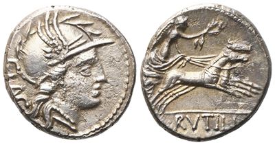 L. Rutilius Flaccus, Denarius, 77 Bc; Ar (4,03 G; 17,5 MM; 6 H)