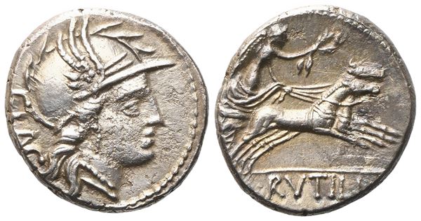 L. Rutilius Flaccus, Denarius, 77 BC; AR (4,03 g; 17,5 mm; 6 h)
