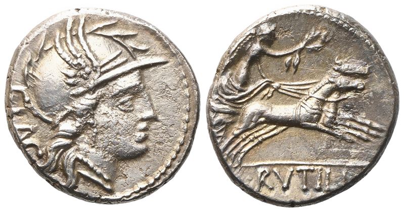 L. Rutilius Flaccus, Denarius, 77 Bc; Ar (4,03 G; 17,5 MM; 6 H)