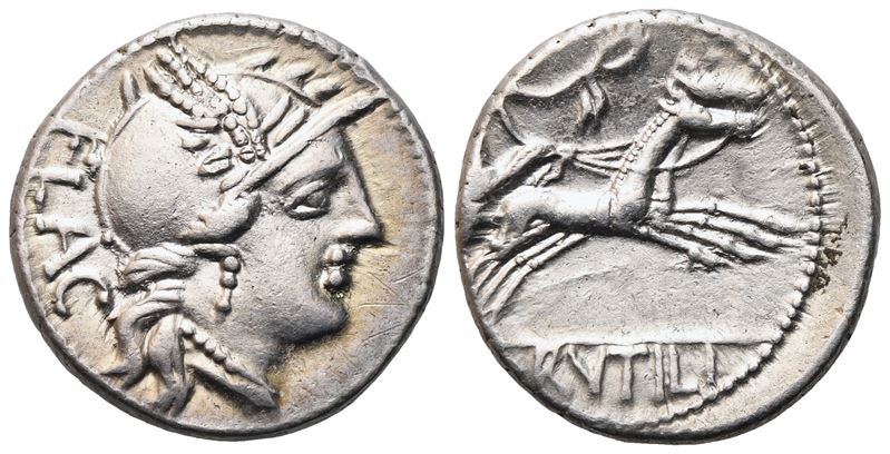 Rutilius Flaccus, Denarius, Rome, 77 Bc; Ar (3,76 G; 17,6 MM; 4 H)