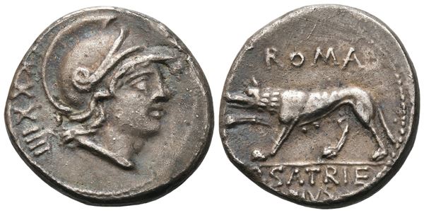 P. Satrienus, Denarius, Rome, 77 BC; AR (2,66 g; 18 mm; 7 h)