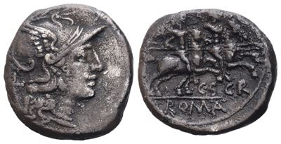 C. Scribonius, Denarius, 154 Bc; Ar (3,85 G; 16,6 MM; 9 H)