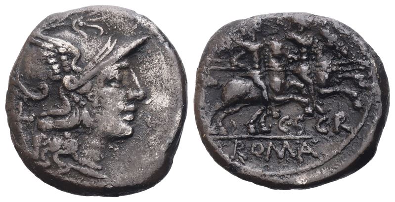 C. Scribonius, Denarius, 154 Bc; Ar (3,85 G; 16,6 MM; 9 H)