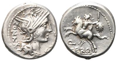 M. Sergius Silus, Denarius, 116-115 Bc; Ar (3,91 G; 17 MM; 7 H)