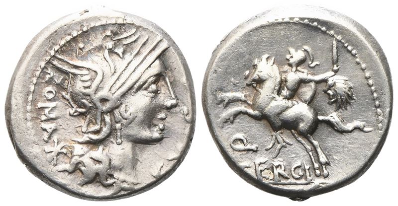 M. Sergius Silus, Denarius, 116-115 Bc; Ar (3,91 G; 17 MM; 7 H)