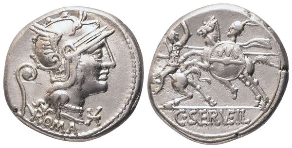 C. Servilius Vatia, Denarius, Rome, 127 BC; AR (3,89 g; 17,6 mm; 8 h)