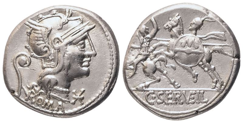 C. Servilius Vatia, Denarius, Rome, 127 BC; AR (3,89 g; 17,6 mm; 8 h)