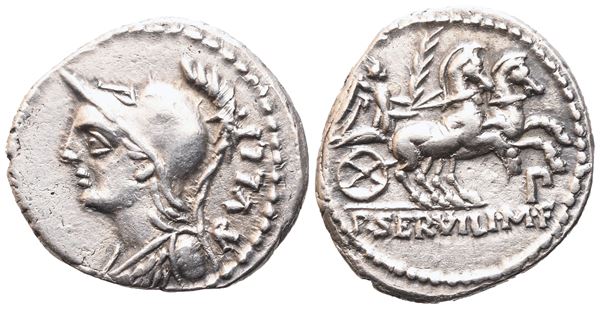 P. Servilius Rullus, Denarius, 100 BC; AR (3,80 g; 20,6 mm; 8 h)