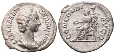 Orbiana Augusta (225-227), Denarius, Rome, 225; Ar (2,44 G; 19 MM; 6 H)