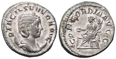 Otacilia Severa Augusta (244-249), Antoninianus Struck Under Philip I, Rome, 247; Ar (4,75 G; 22 ...