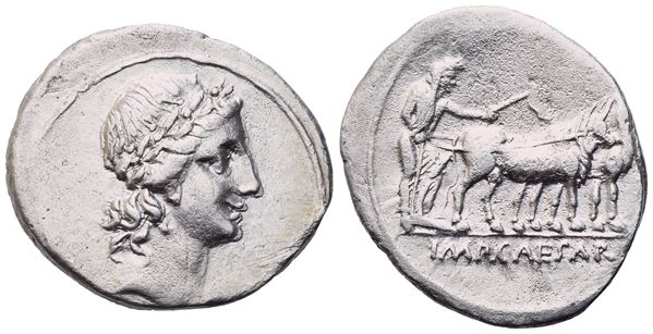Octavian (32-27), Denarius, Brundisium or Rome, 29-27; AR (3,61 g; 19,4 mm; 3 h)