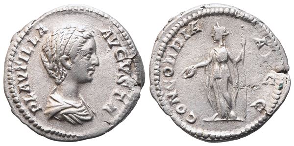 Plautilla Augusta (202-205), Denarius, Rome, 202-203; AR (3,14 g; 18,2 mm; 6 h)