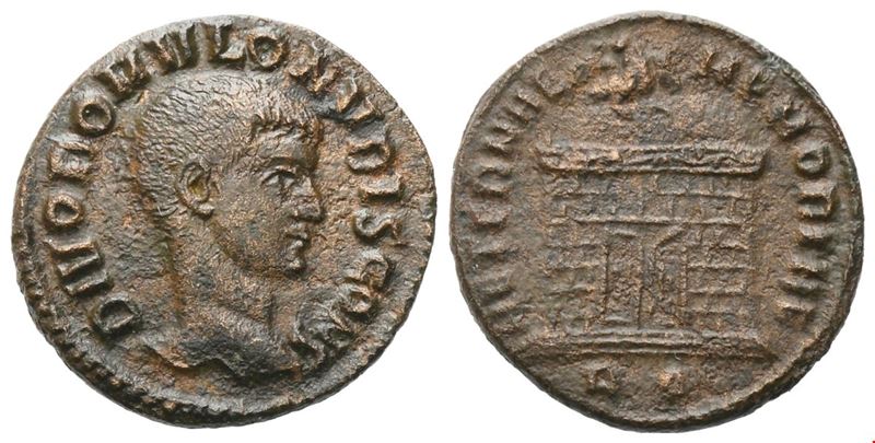 Romulus (figlio di Massenzio), Frazione di nummus, Roma, c. 308-310, bronzo (Æ)