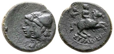 Sicily, Syracuse, C. 214-212 Bc. Æ (16 MM, 4.22 G).