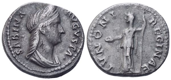 Sabina Augusta (128-136/7), Denarius, Rome, 134; AR (3,09 g; 17,5 mm; 6 h)