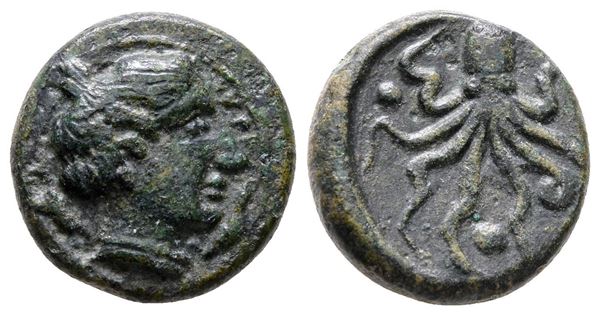 Sicily, Syracuse, c. 435-415 BC. Æ Tetras (15 mm, 3.68 g).  - Auction Greek, Roman and Byzantine Coins	 - Bertolami Fine Art - Prague