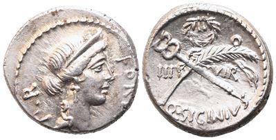 Q. Sicinius, Denario, 49 a.C.