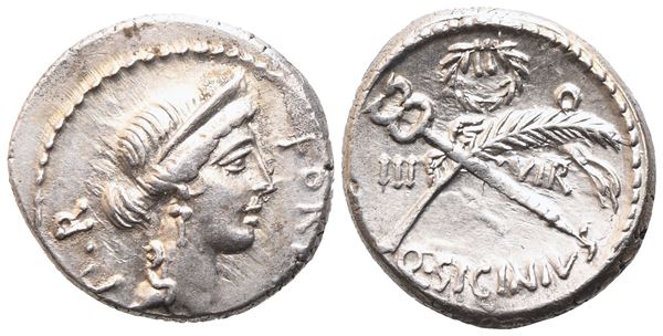 Q. Sicinius, Denarius, 49 BC; AR (3,97 g; 17,1 mm; 3 h)