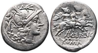 C. Terentius Lucanus, Denarius, Rome, 147 Bc; Ar (3,80 G; 19,6 MM; 6 H)