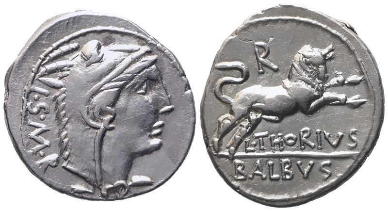 L. Thorius Balbus, Denarius, 105 BC; AR (3,84 g; 19,5 mm; 1 h)