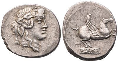Q. Titius, Denarius, Rome, 90 Bc; Ar (3,93 G; 18,2 MM; 9 H)