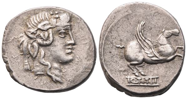 Q. Titius, Denarius, Rome, 90 BC; AR (3,93 g; 18,2 mm; 9 h)