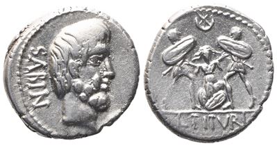 L. Titurius Sabinus, Denarius, 89 Bc; Ar (3,88 G; 18,5 MM; 3 H)