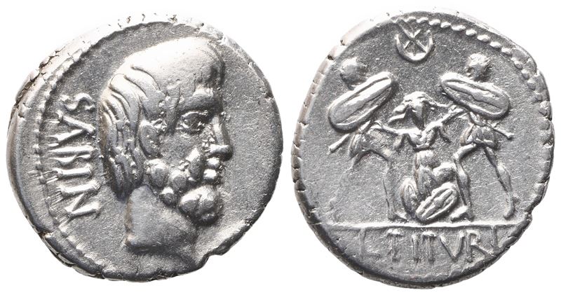 L. Titurius Sabinus, Denarius, 89 Bc; Ar (3,88 G; 18,5 MM; 3 H)