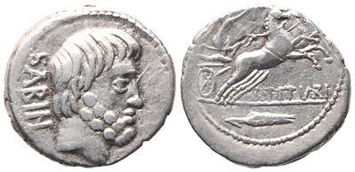 L. Titurius Sabinus, Denarius, 89 Bc; Ar (3,90 G; 18,5 MM; 6 H)