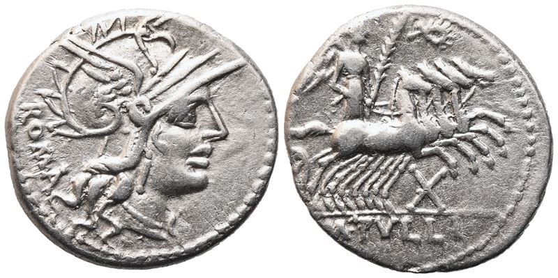 M. Tullius, Denarius, Rome, 119 Bc; Ar (3,88 G; 19,6 MM; 6 H)