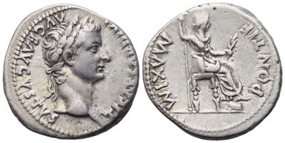 Tiberius (14-37), Denarius, Lugdunum, 14-17; Ar (3,68 G; 18,2 MM; 3 H)