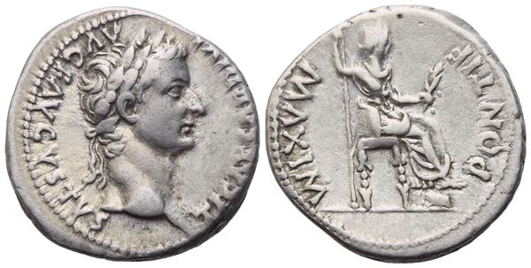 Tiberius (14-37), Denarius, Lugdunum, 14-17; AR (3,68 g; 18,2 mm; 3 h)