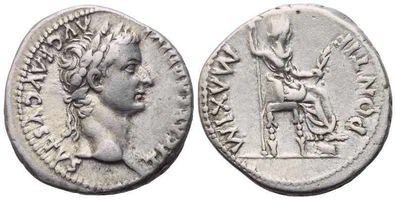 Tiberius (14-37), Denarius, Lugdunum, 14-17; Ar (3,68 G; 18,2 MM; 3 H)