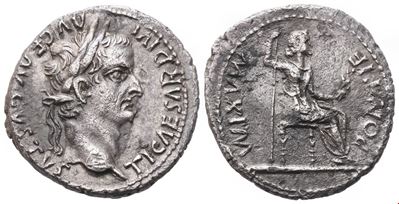 Tiberius (14–37), Denario, Lugdunum (Lyon), TI CAESAR DIVI AVG F AVGVSTVS