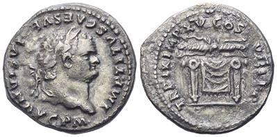 Titus (79-81), Denarius, Rome, 80; Ar (2,90 G; 17,3 MM; 6 H)