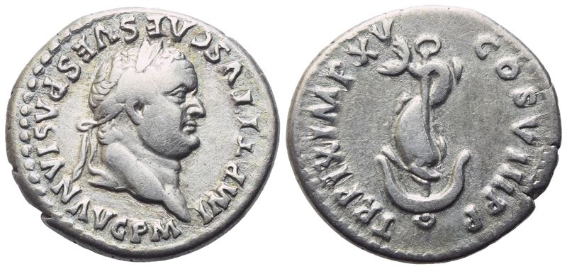 Titus (79-81), Denarius, Rome, 80; Ar (3,41 G; 18,2 MM; 6 H)
