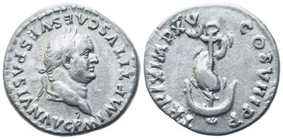 Titus (79-81), Denarius, Rome, 80; Ar (3,38 G; 17,5 MM; 11 H)