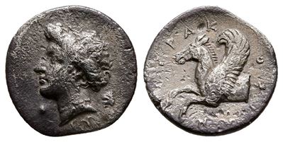 Sicily, Syracuse, 344-317 Bc. Ar Hemidrachm (13 MM, 1.21 G).