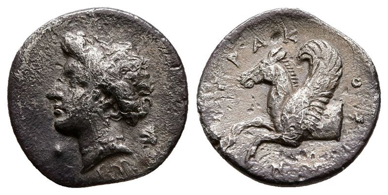 Sicily, Syracuse, 344-317 Bc. Ar Hemidrachm (13 MM, 1.21 G).