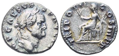 Vespasian (69-79), Denarius, Rome, 71; Ar (2,73 G; 17,4 MM; 6 H)