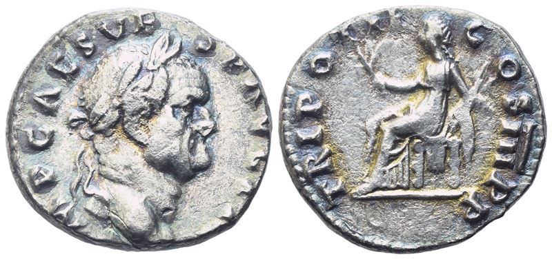 Vespasian (69-79), Denarius, Rome, 71; Ar (2,73 G; 17,4 MM; 6 H)