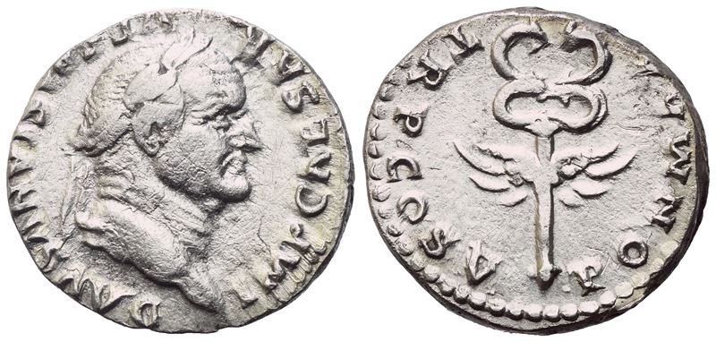 Vespasian (69-79), Denarius, Rome, 74; Ar (3,55 G; 18 MM; 6 H)